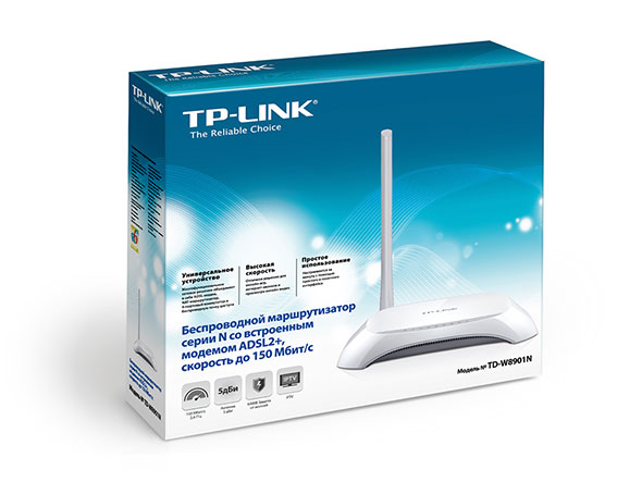 Модем, TP-Link, TD-W8901N, Беспроводной, ADSL, 150M