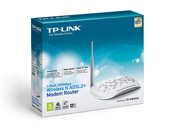 Модем, TP-Link, TD-W8151N, Беспроводной, ADSL, 150M, ADSL2+router
