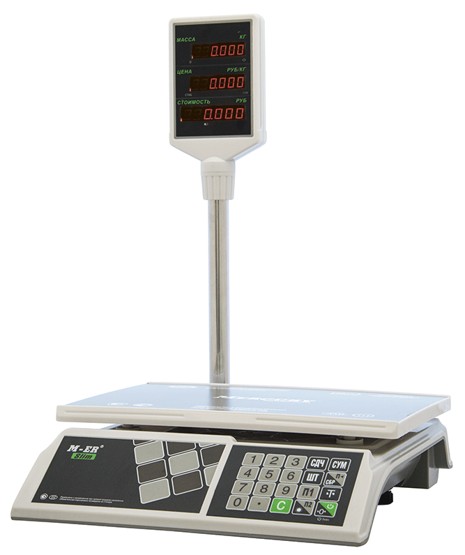 Весы торговые М-ER 326ACР-15.2 с АКБ (стойка) LCD Slim